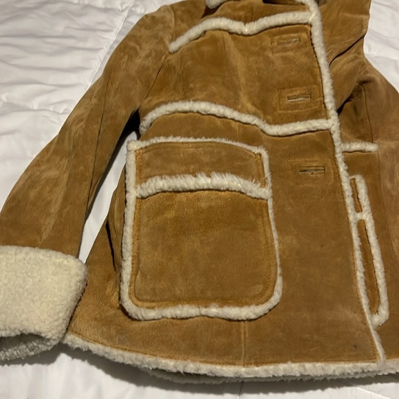 Vintage Ambassador Tan Penny Lane Suede Coat M - Picture 6 of 8